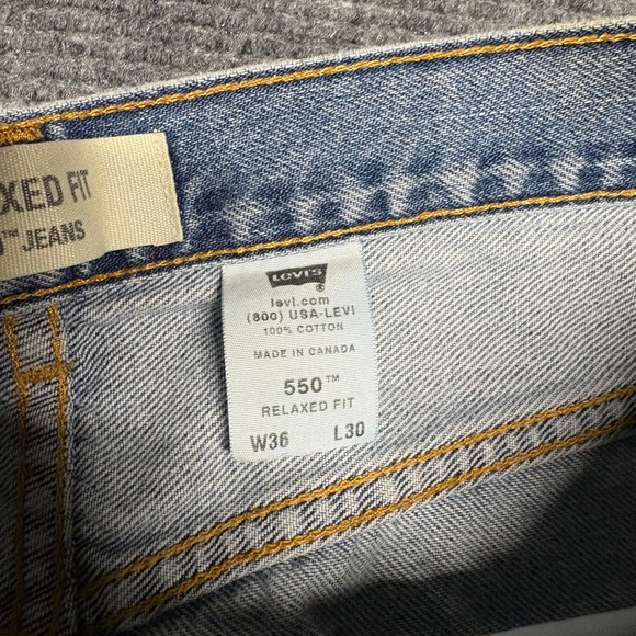 Levi Strauss 550 Mens Relaxed Fit Jeans Blue Denim Size 36 x 30‎ - Picture 3 of 6